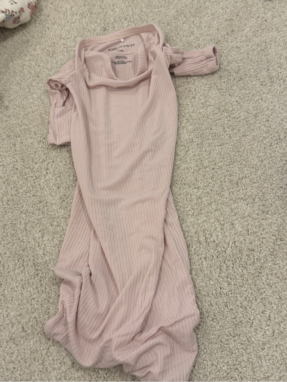 Posh Peanut Light Blush One-Shoulder Ribbed Dress